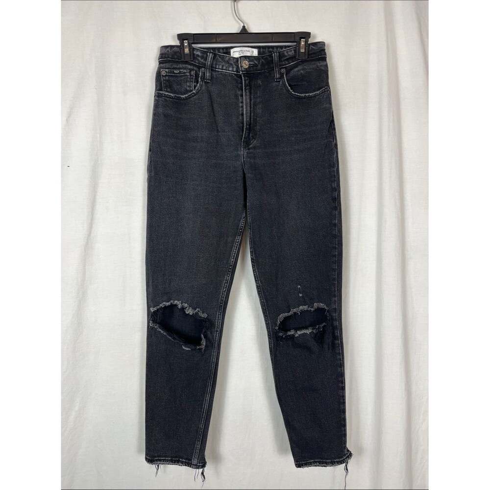 Abercrombie & Fitch Black The Mom High Rise Curve Love Jeans